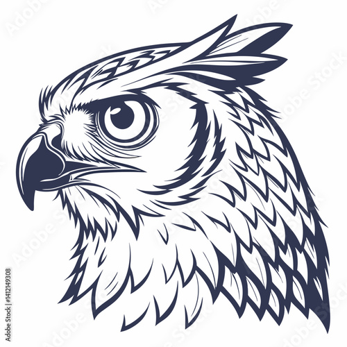 Owl Head Vector – Animal Graphic Design for Digital Art & Illustrations