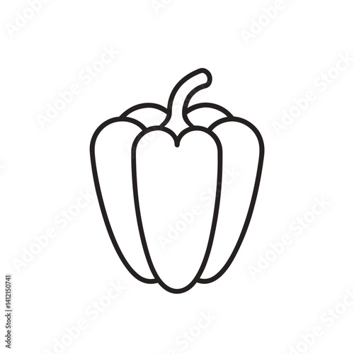 Capsicum outline vector on white background