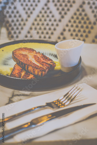 12hr Slow Cooked.smoke meaty Pork belly serve with chef’s signature creamy mash potato