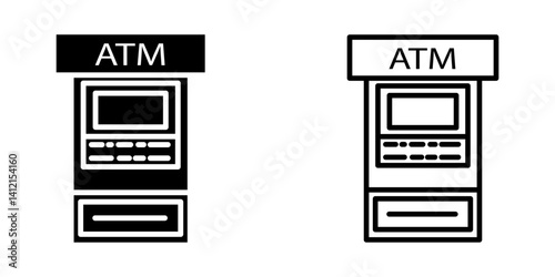 Atm icon on white background