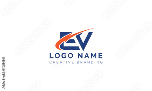 Minimalist EV Logo for Branding and Identity.
