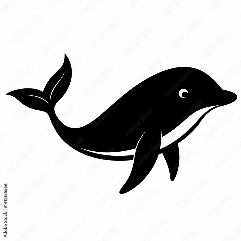 Fototapeta premium Whale Silhouette Digital Art