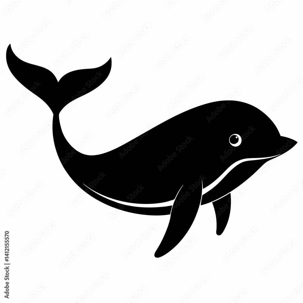 Obraz premium Whale Silhouette Digital Art