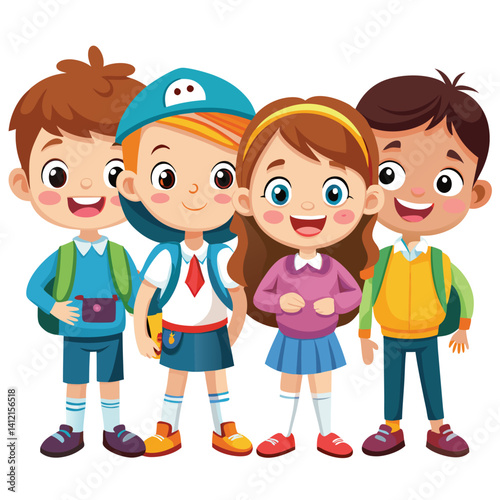 Happy school kids ready for class (1)