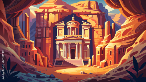 2. Petra, Jordan
Carved in rose-red canyon walls,
Ancient echoes in desert halls,
Columns whisper tales of trade,
A lost city, bold yet afraid.