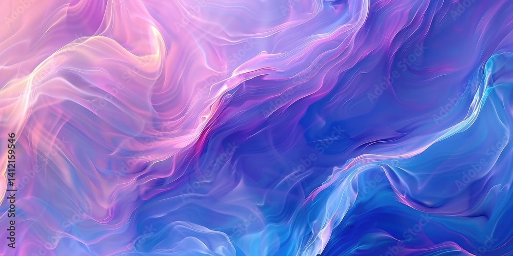 Obraz premium Abstract vivid colorful wave flowing express energetic texture. Seamless texture of vividness curve swirling convey sense of harmony and wonderful scene perfect for effect and graphic design. AIG61.