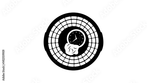 Time waste , black isolated silhouette