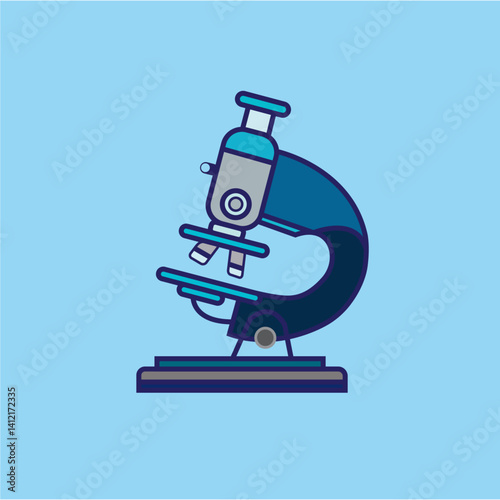 icon to depict microscope for learning purposes, presentation needs and education.
