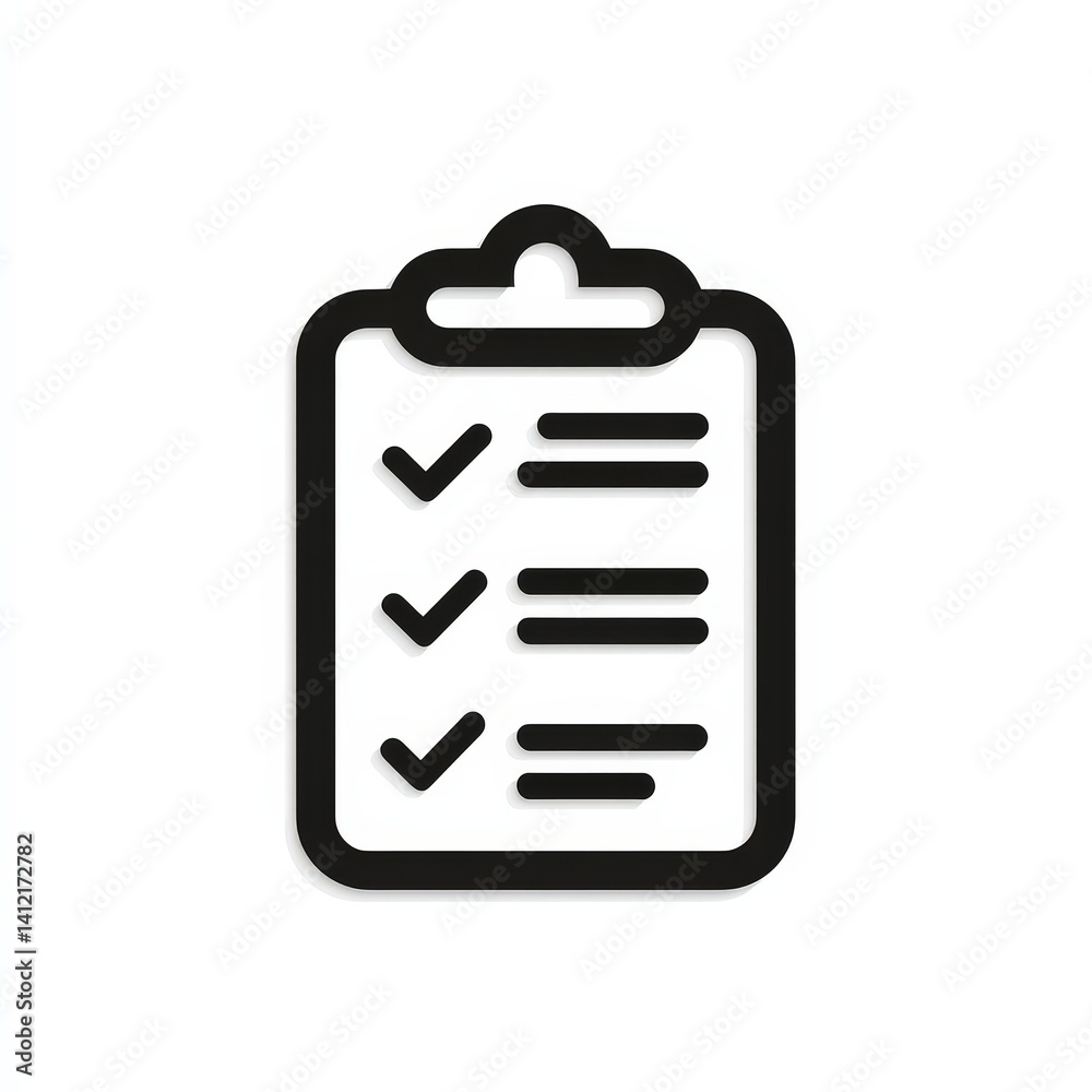Checklist with checkmarks and lines on white background Checklist with checkmarks and lines on white background