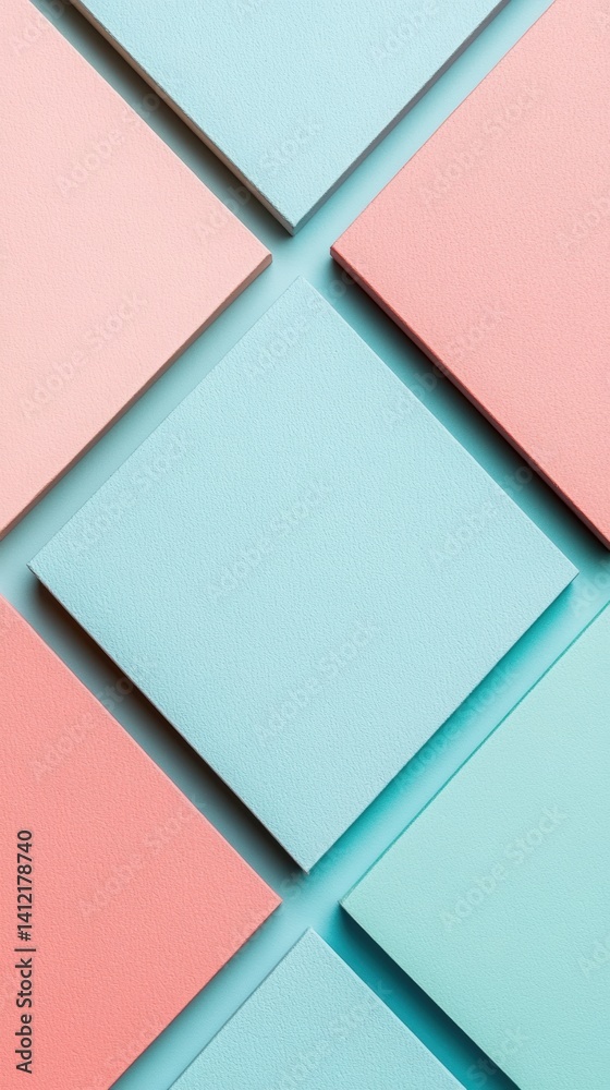 Fototapeta premium Colorful abstract background with geometric shapes in soft pastel tones creating a modern aesthetic for design projects and artistic expressions concept
