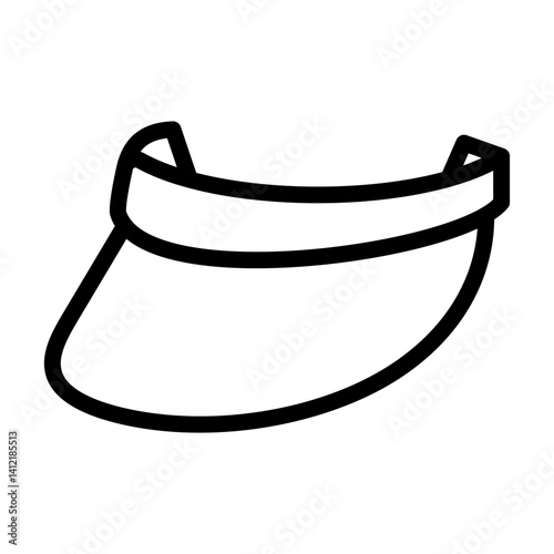 visor hat vector icon for fashion ecommerce flat stroke icon for apps and websites
