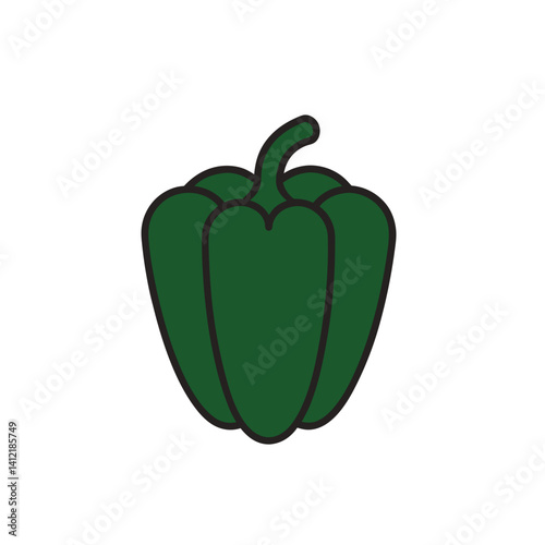 green pepper isolated on white