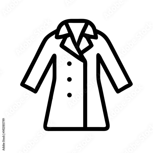 trench coat fashion outerwear stylish clothing - flat stroke icon for apps and websites
