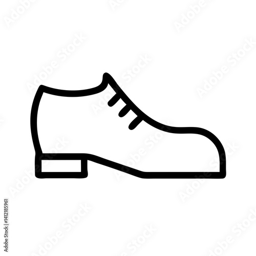 oxford shoe fashion footwear formal classic design - flat stroke icon for apps and websites
