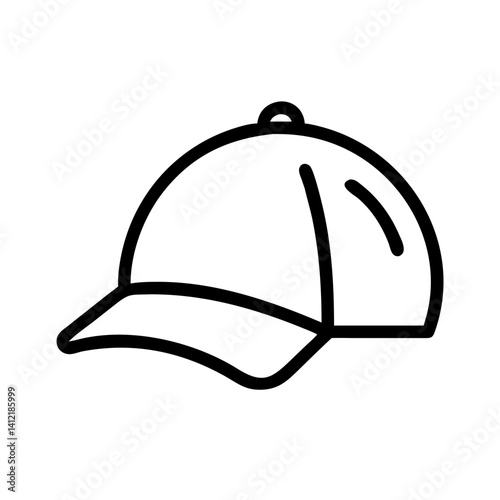 cap fashion casual headwear stylish accessory - flat stroke icon for apps and websites
