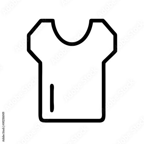 undershirt fashion apparel basic clothing - flat stroke icon for apps and websites
