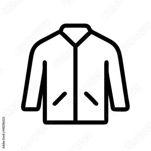 jacket outerwear fashion clothing icon - flat stroke icon for apps and websites
