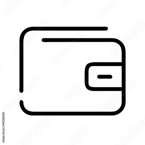 wallet finance money cash holder - flat stroke icon for apps and websites

