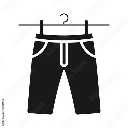 Hanging pant icon of silhouette vector illustration