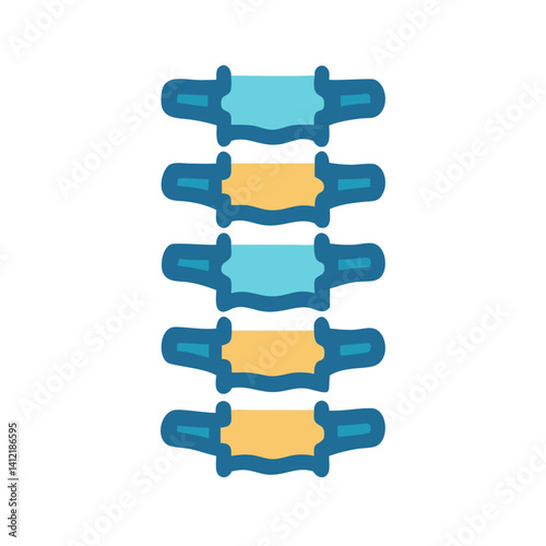 Spine with Vertebral Discs Icon Design