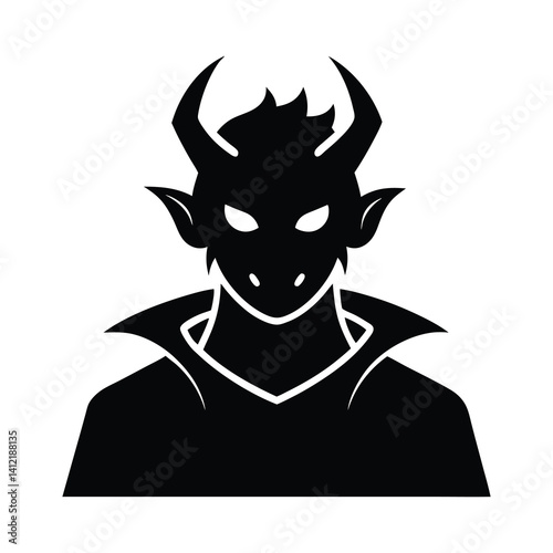 devil icon of silhouette vector illustration on white background