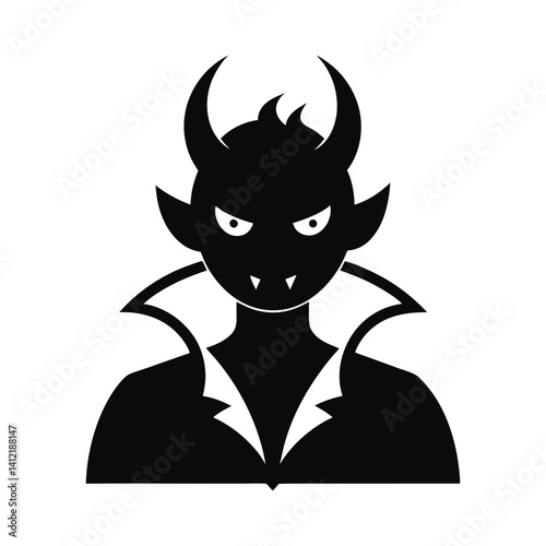 devil icon of silhouette vector illustration