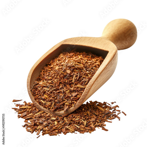 Rooibos tea in a scoop on transparent background. photo
