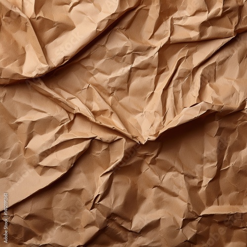 Wallpaper Mural Crumpled brown paper texture with folds and creases Torontodigital.ca