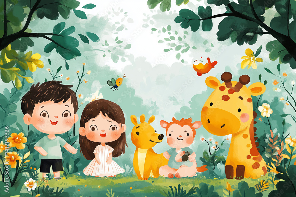 Naklejka premium children backdrop/background
