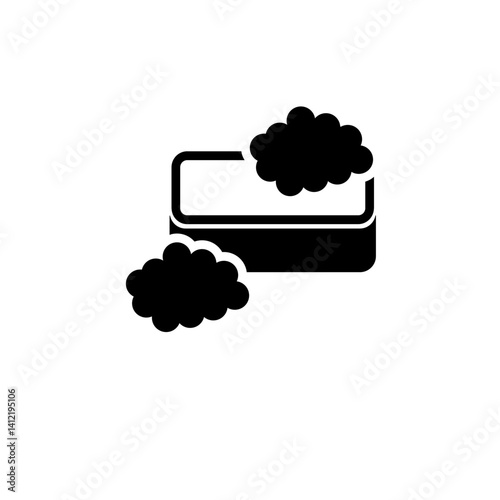 Shower Washing Sponge, Bath Washcloth Solid Flat Vector Icon Isolated on White Background.