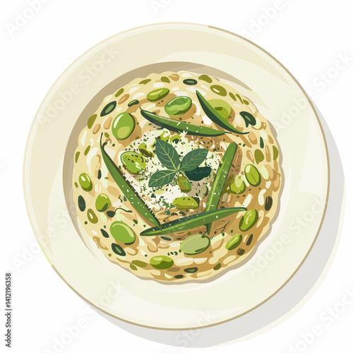 Creamy Fava Bean Risotto with Herbs and Parmesan