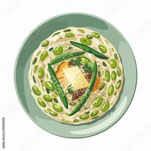 Creamy Fava Bean Risotto with Herbs and Parmesan