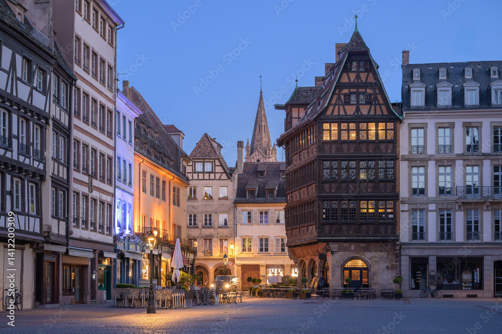 Exploring the Charming Timber-Framed Architecture of Strasbourg's Old Town at Dusk Exploring the Charming Timber-Framed Architecture of Strasbourg's Old Town at Dusk