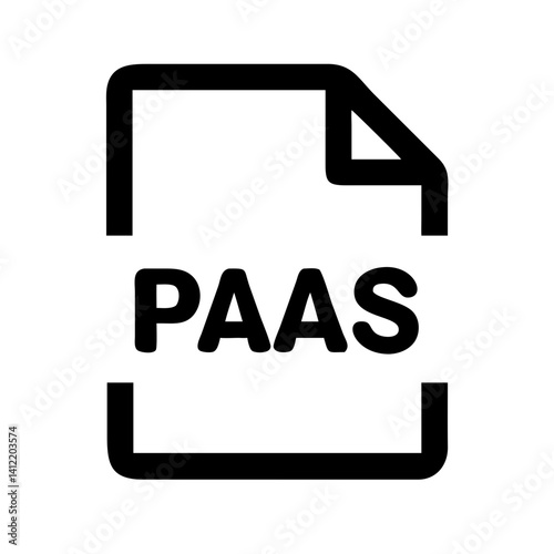 PAAS Document Icon Illustration on White Background