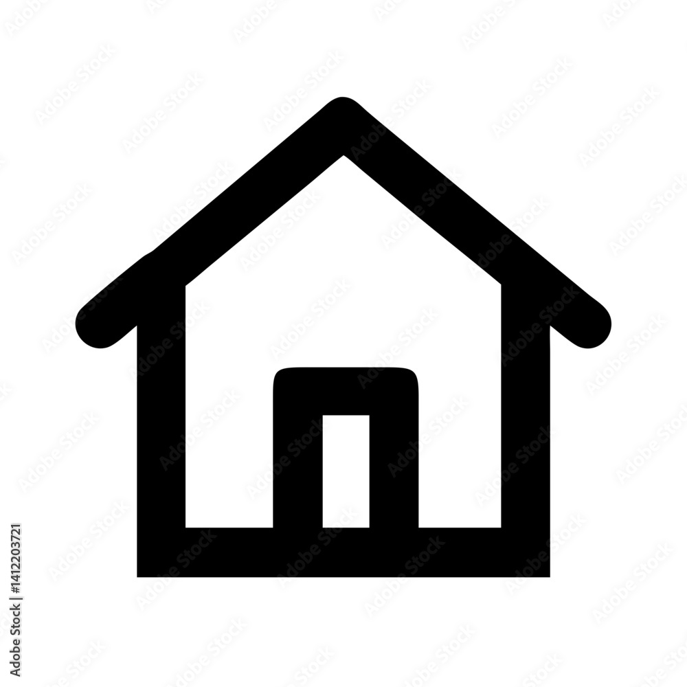 Minimalist Black House Icon on White Background for Modern Design and Branding Minimalist Black House Icon on White Background for Modern Design and Branding