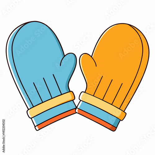 mittens simple design vector artwork