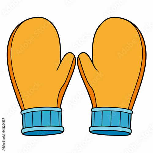 mittens simple design vector style on white