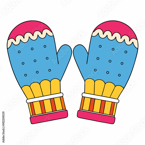 mittens vector style creative artwork on white
