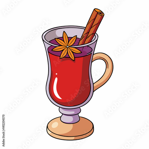 mulled wine simple design vector artwork