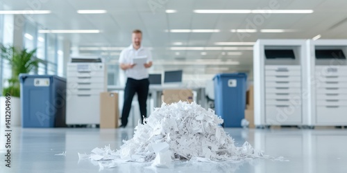 Responsible document management staff communicates recycling within the organization.