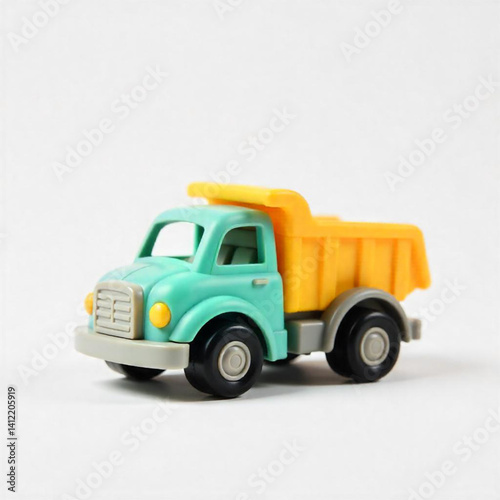 Cute Toy Truck on White Background