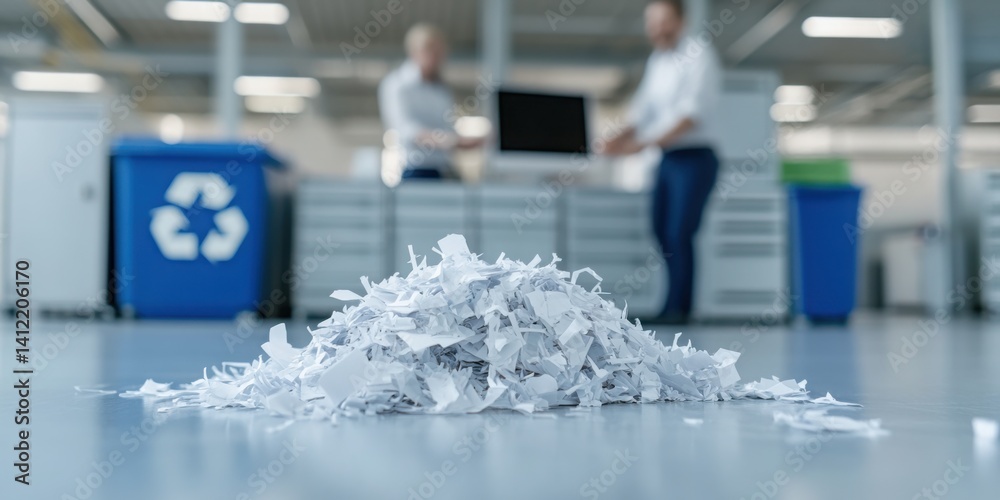 Responsible document management staff communicates recycling within the organization.