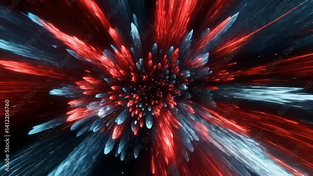 Dazzling light streaks in hypnotic motion, a cosmic burst of color explosion