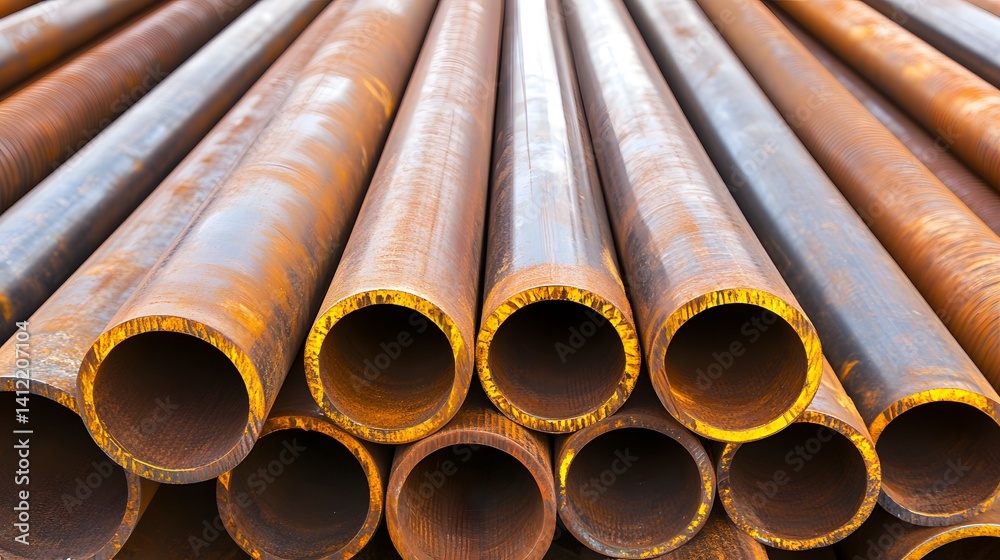 Rusty Metal Pipes Stack Industrial Background Texture Rusty Metal Pipes Stack Industrial Background Texture