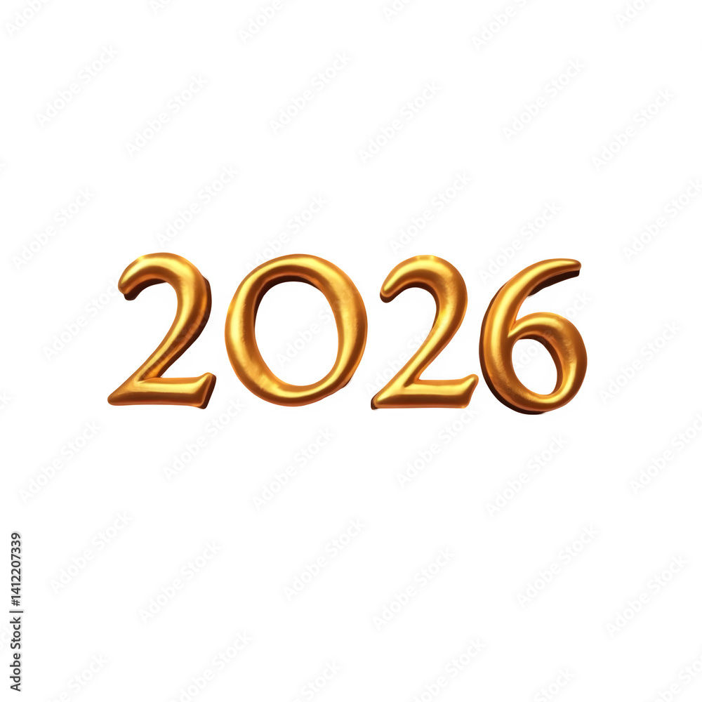 Happy new year 2026 Text effect and white background Happy new year 2026 Text effect and white background