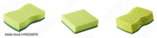 Photos Yellow green sponge cutout isolated transparent background