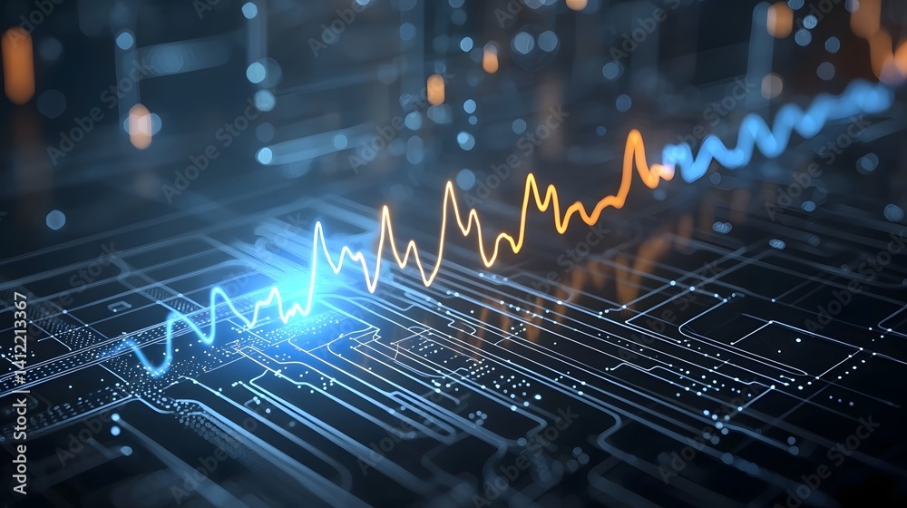 custom made wallpaper toronto digitalVibrant glowing lines and curves representing the visualization of microwave radiation waves through a captivating light display