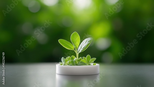 A series of coins with green plants growing out, symbolizing financial growth and evolution in business. The background is a lush green for an eco-friendly feel. 