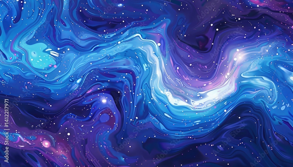 Galaxy scene of vibrant planet inside outer space orbit with vividness of light from nebula or star. Universe scenery with various celestial object of cosmos perfect for astronomy background. AIG61.