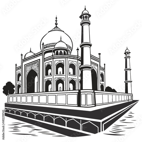 taj mahal vector illustration